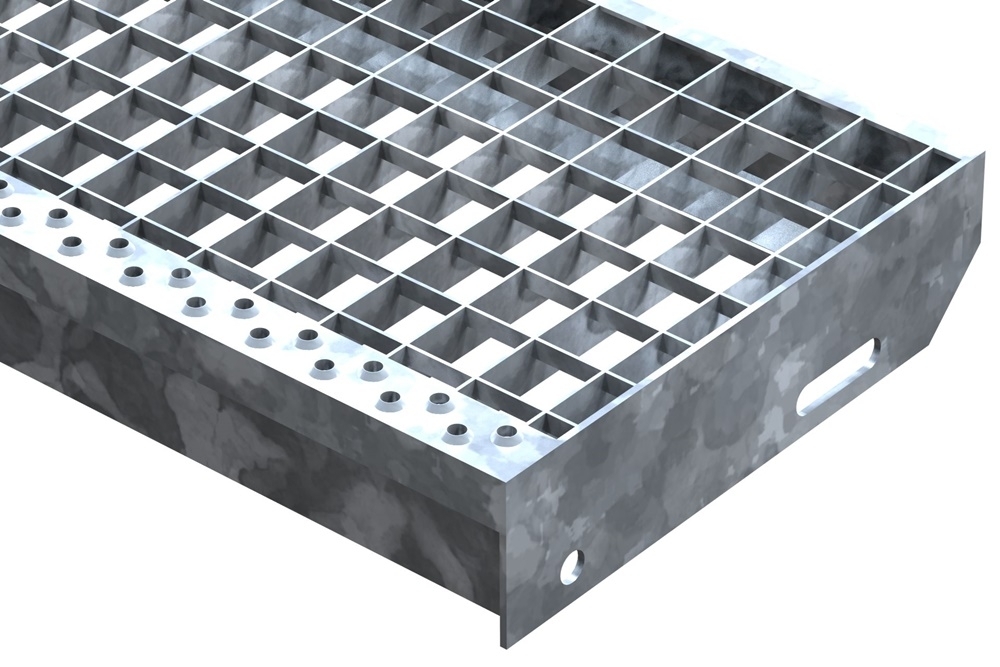 Gitterroststufe Treppenstufe Masse- 800x240 mm 30-30 mm S235JR -St37-2- im Vollbad feuerverzinkt-40-802430.7