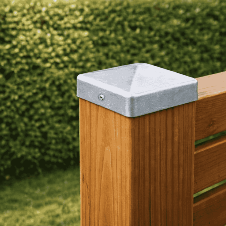 Pfostenkappe 70x70 mm Stahl verzinkt – 10er Set fuer Holzpfosten inkl. Schrauben-60220-70-011