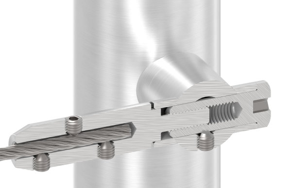 Seilhalter zum Schrauben und Spannen - Fuer Seil Ø 5 mm - V2A-11-2842.4