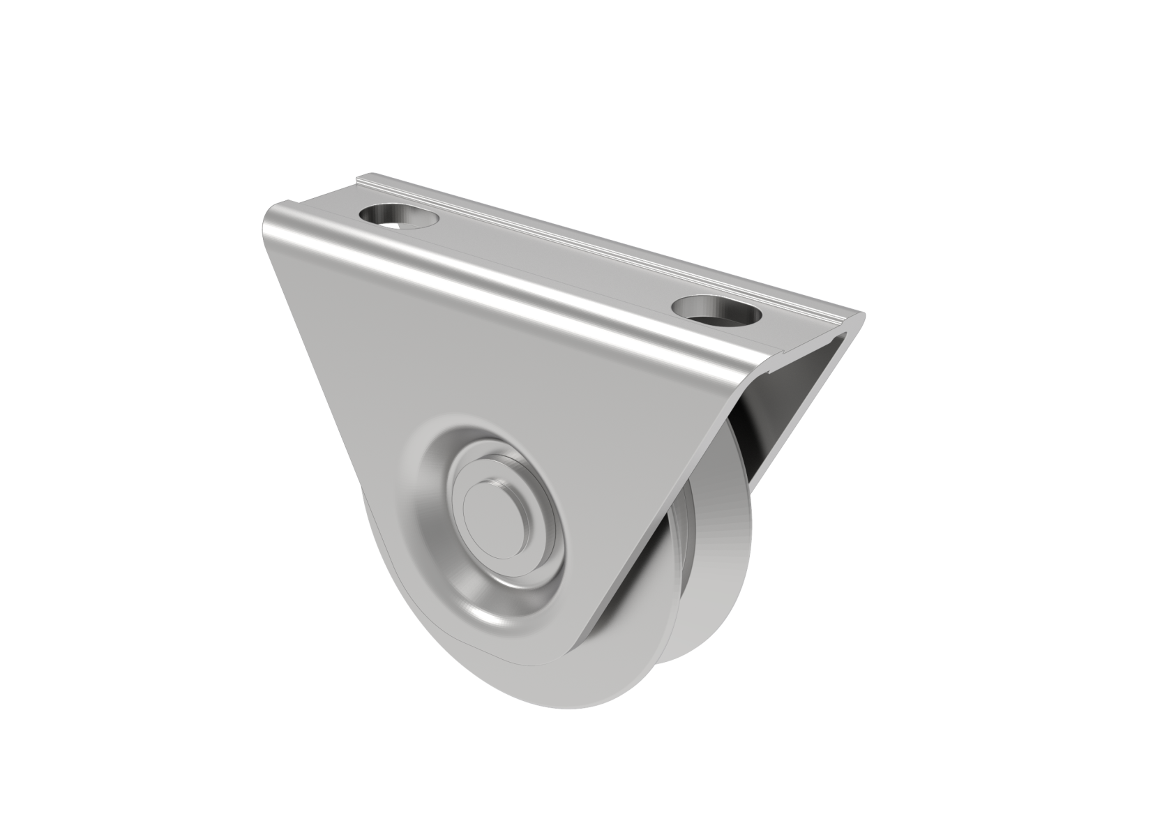 Schiebetorrolle Stahl verzinkt  58 mm mit Auensttzplatte und V-Rille-89-11H31V60-A.4