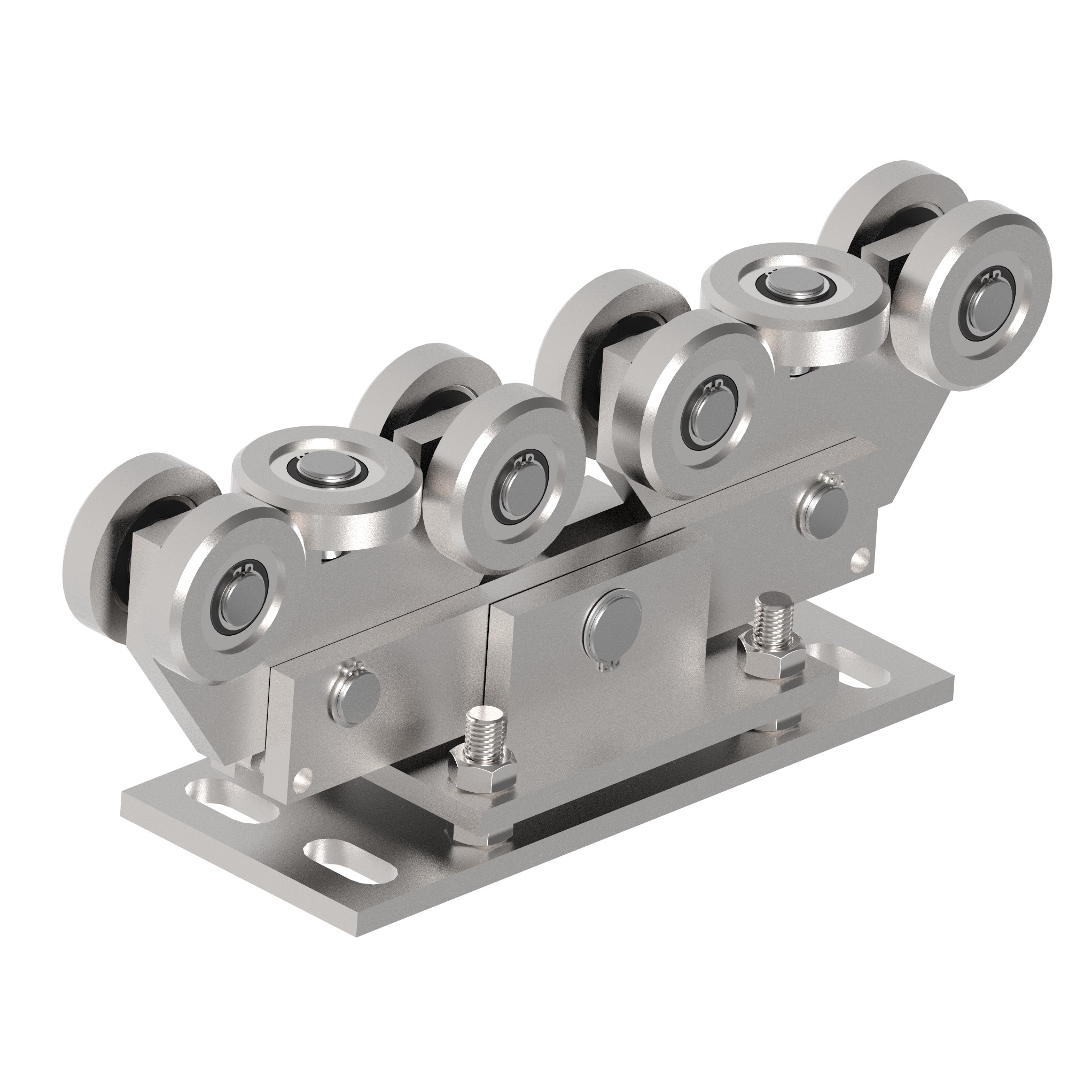 Doppel-Laufwagen 10-rollig Stahl feuerverzinkt fuer Profil 80x80 mm HEAVY-89-11H34880X80HEAVY-A.4