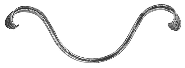 Barockschnecke - Schwerbarock - Masse- 90x280 mm - Material- 16x8 mm- gerillt - Stahl S235JR- roh-30-1831.8