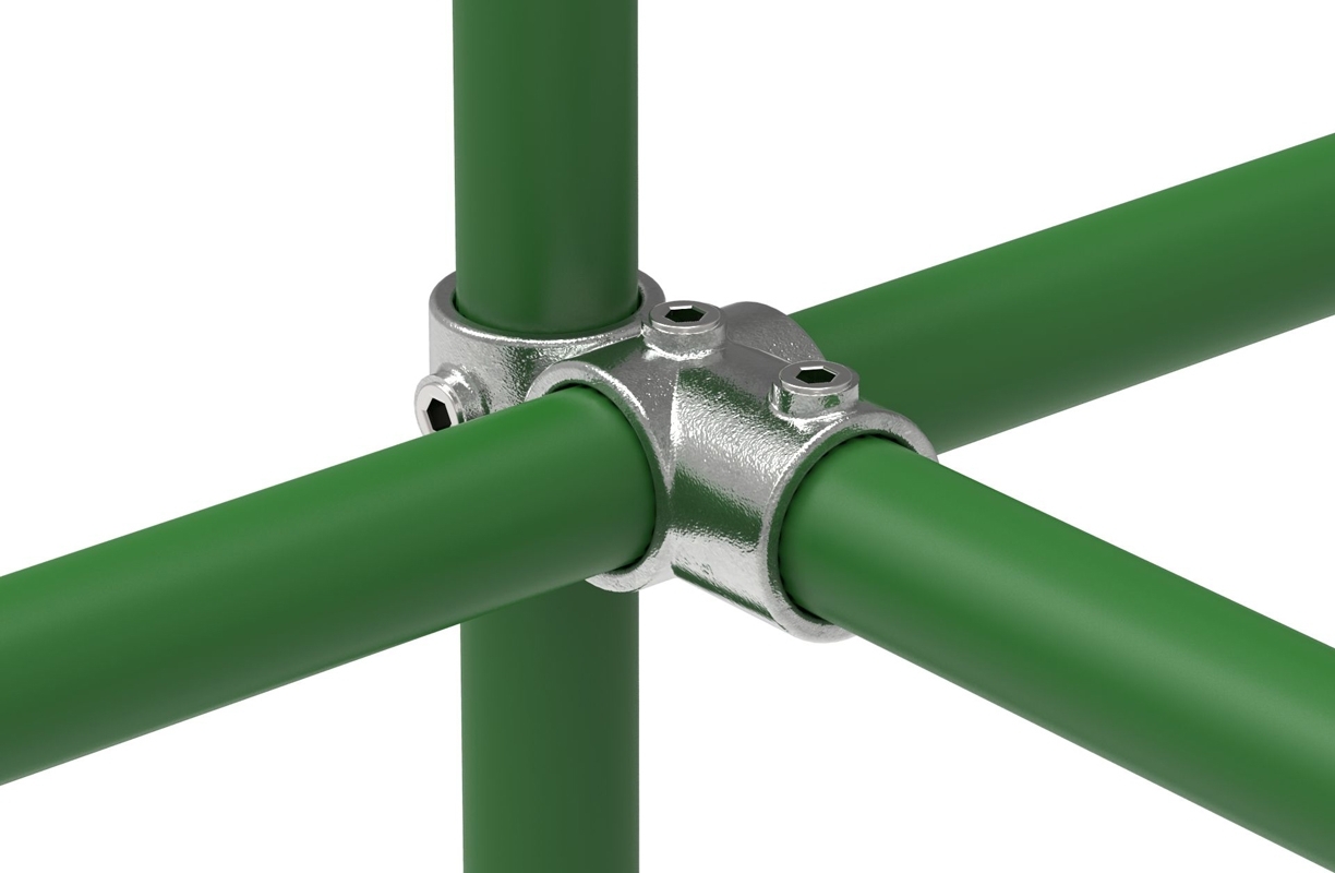 Rohrverbinder - Kreuz-T-Stueck kombiniert - 165A27 - 26-9 mm - 3-4- - Feuerverzinkt u. Elektrogalvanisiert-165A27