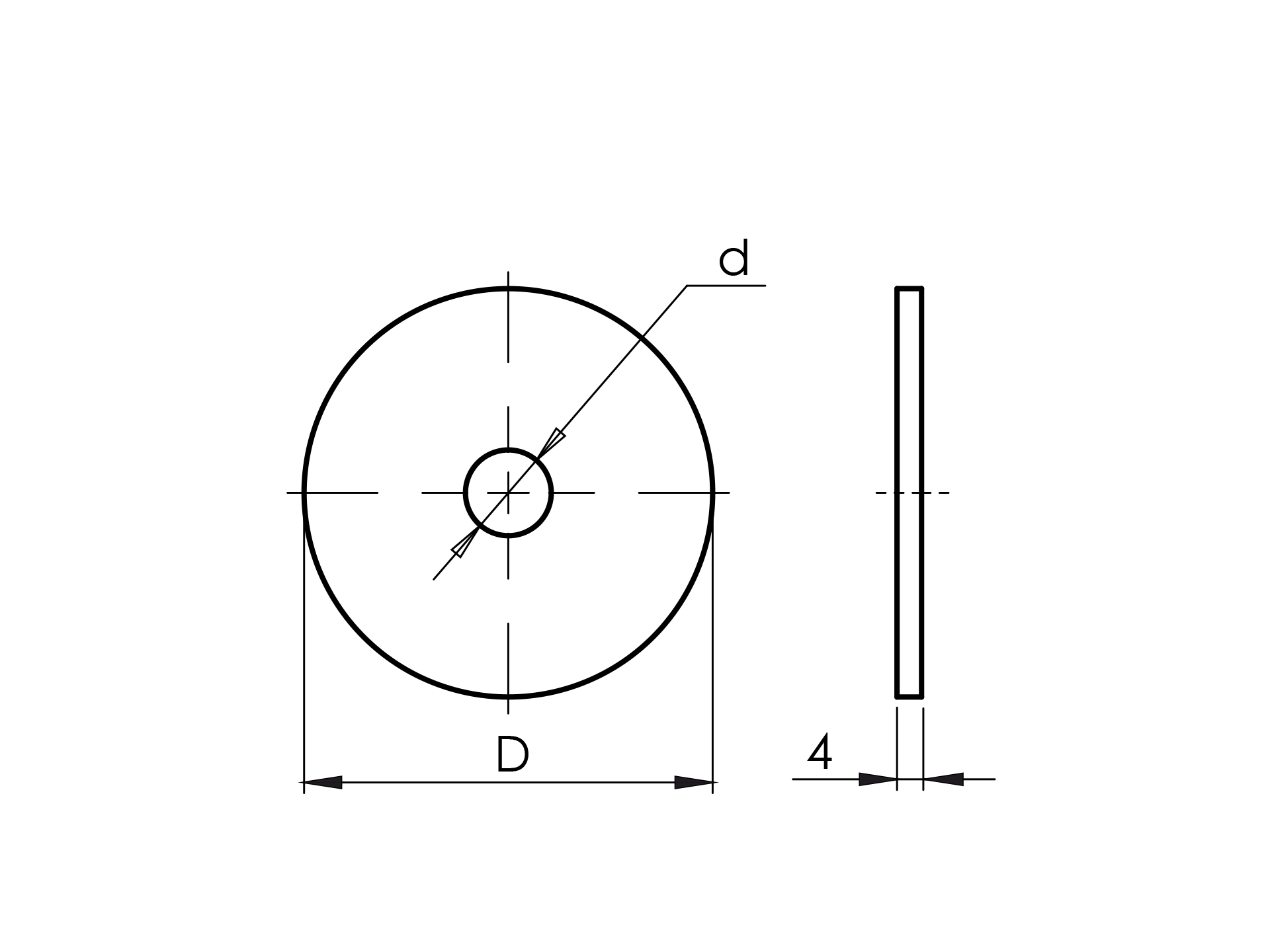 Endkappe mit Oeffnung Edelstahl AISI 304 D 50 mm d 10-5 mm Schliff-89-11A173205010-A.4