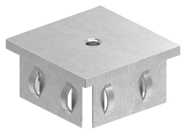 Stahlstopfen flach - mit M8 - fuer Rohr 60x60x2-0-3-0 mm - Stahl S235JR- roh-30-2952.8