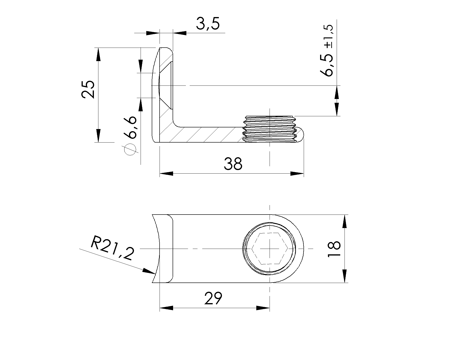 Glasstopper Edelstahl AISI 304 fuer Pfosten Ø 42-4 mm geschliffen-89-11A1003042-A.4