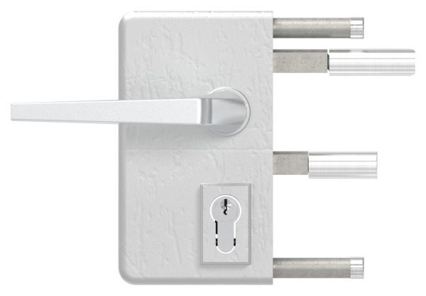 Gittertorschloss GTS 2 fuer Rohrstaerke 60-80mm- montagefertiges Set-88-1156704-ALU.BL