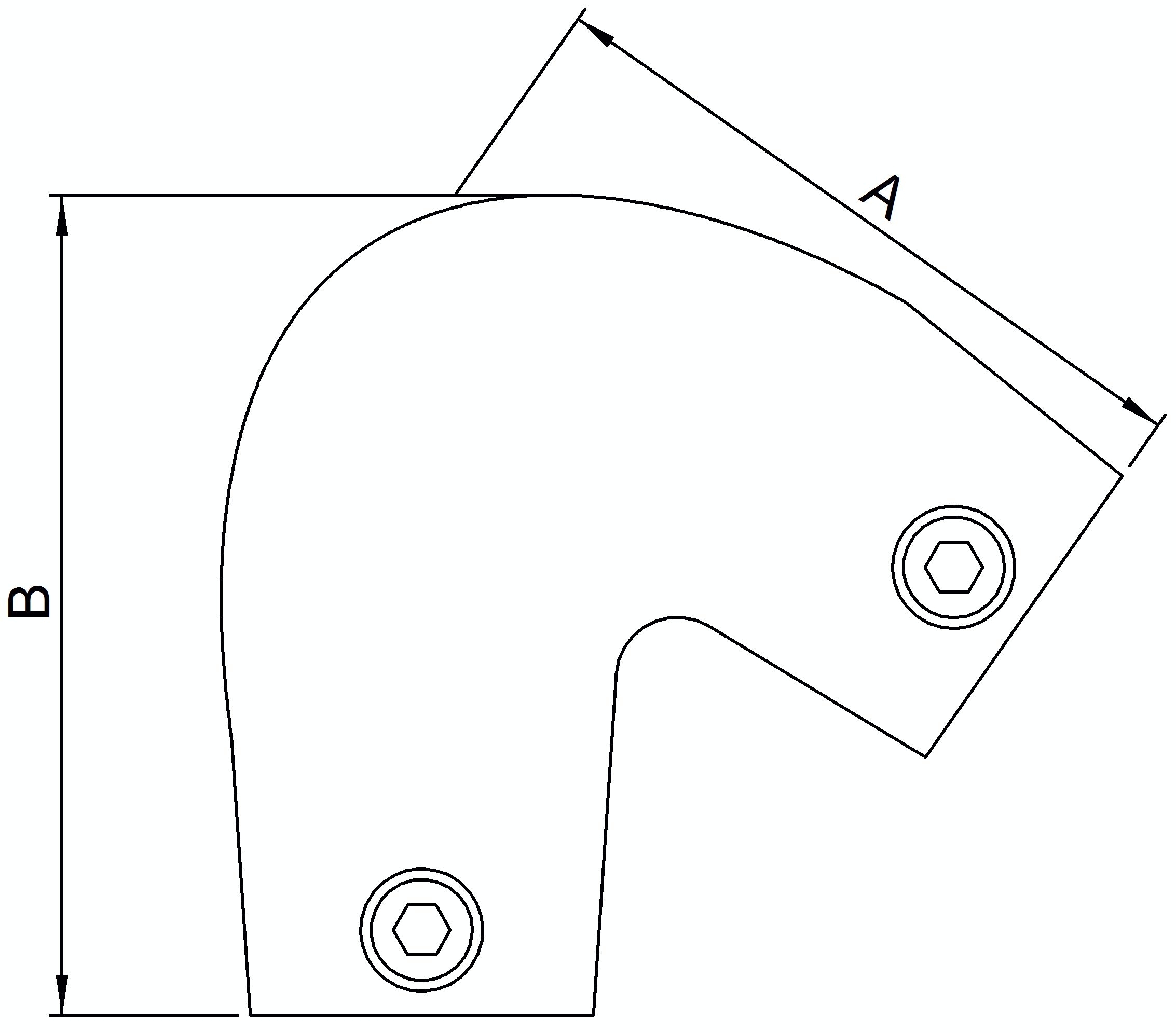 Rohrverbinder Bogen variabel 40-70° Ø 33-7 mm -1- - Temperguss verzinkt - 123B34-123B34