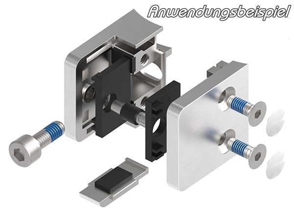 Glasklemme 45x45x26 mm AbZ fuer Anschluss Ø 60-3 mm V4A-10-3060.1ABZ