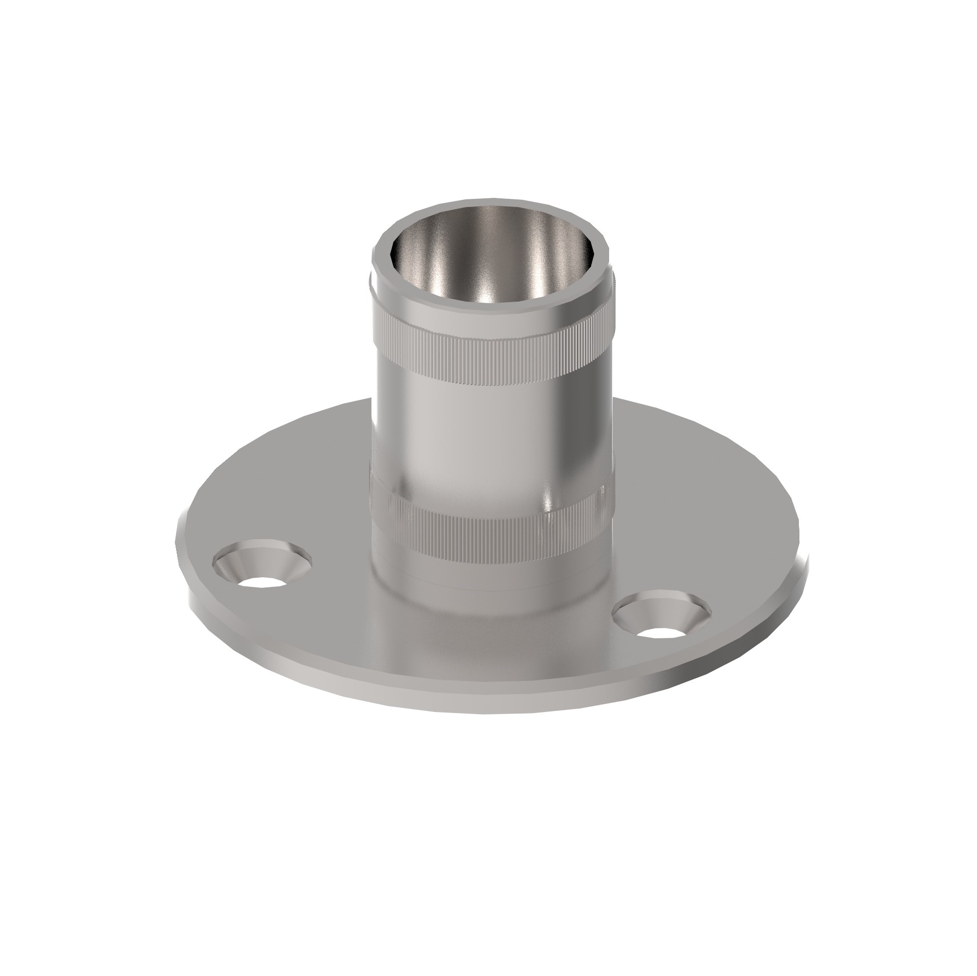 Bodenanker mit Raendelung  Masse-  Ø 100x5mm  fuer Rundrohr Ø 42-4x2 mm - V2A-11-3031.4