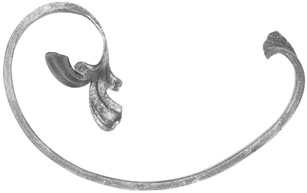 Leichtbarock - links- Masse- 95x160 mm - Material- 12x5 mm - Stahl S235JR- roh-30-1741.8