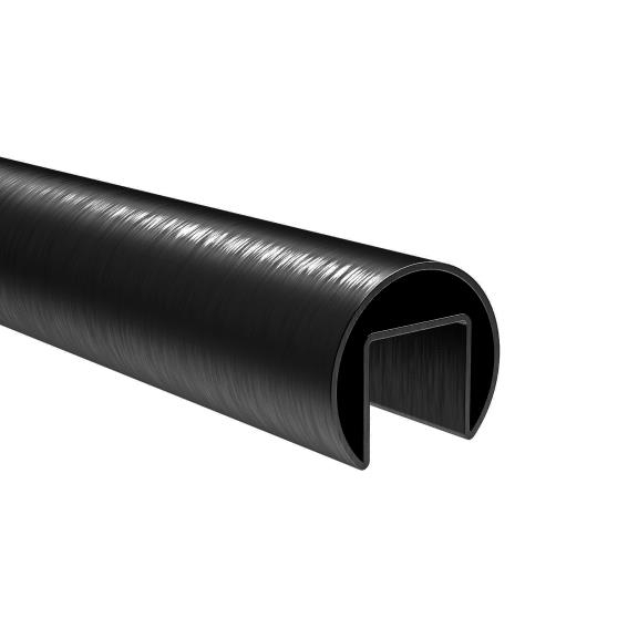 Handlaufrohr mit Nut Aluminium Ø 42-4 x 1-5 mm fuer Glas 8-17-52 mm schwarz-89-11AL6920042SEB-A.4