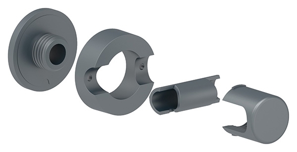 BRENK-fix® Halter Ø 50mm- Kunststoff- anthrazitgrau 4 Stueck-88-11BR-50AG.KS