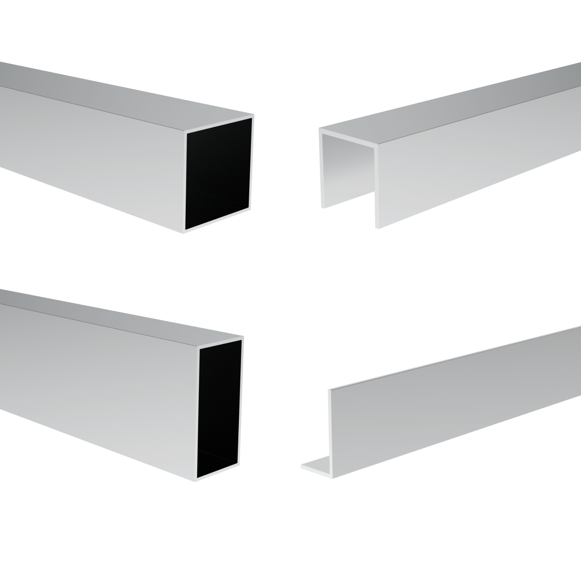 Square, rectangular, U-profile, L-profile, flat bar
