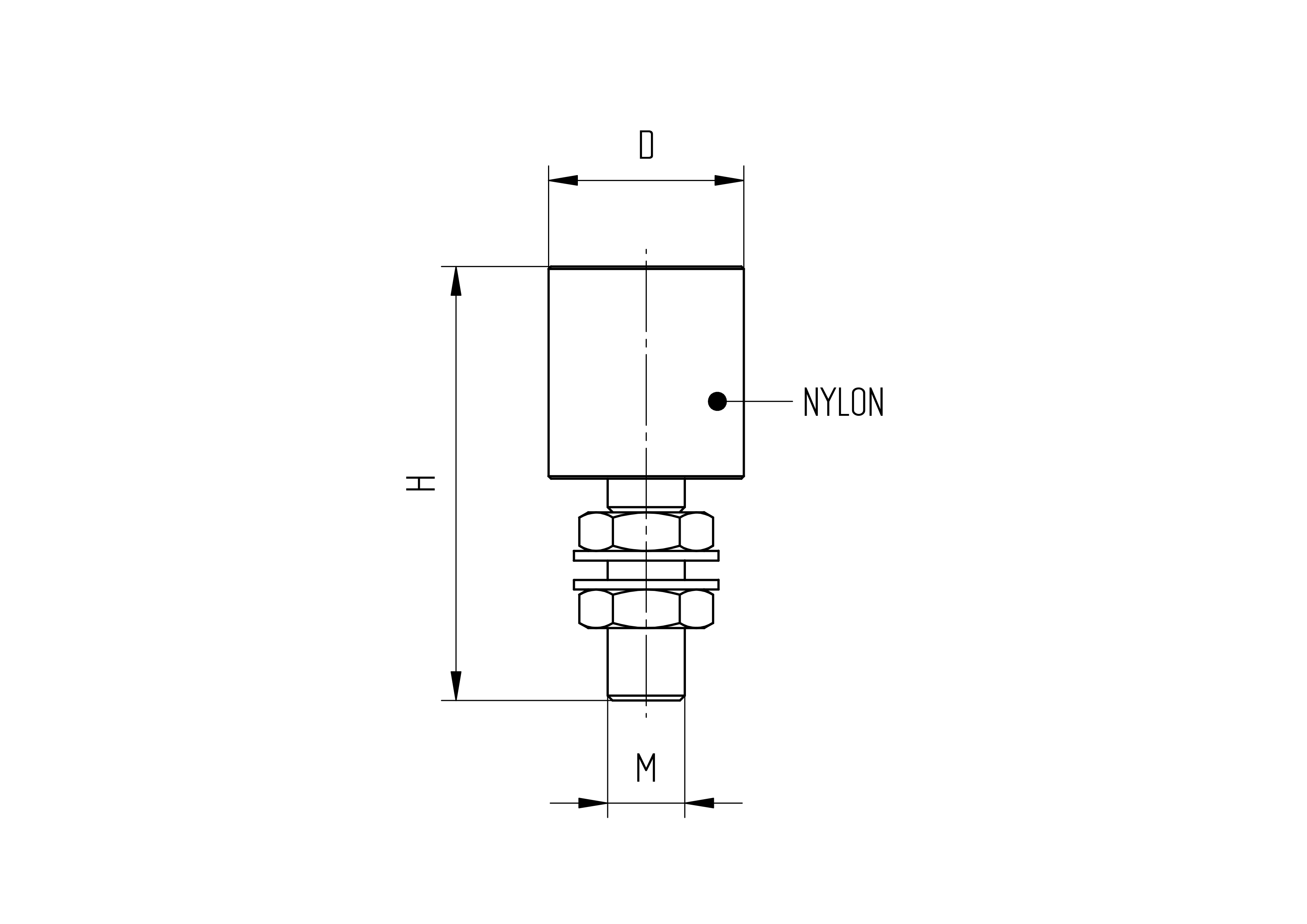 Fhrungsrolle Nylon schwarz  41 mm Stahl verzinkt Gewinde M16-89-11H0442B-A.4