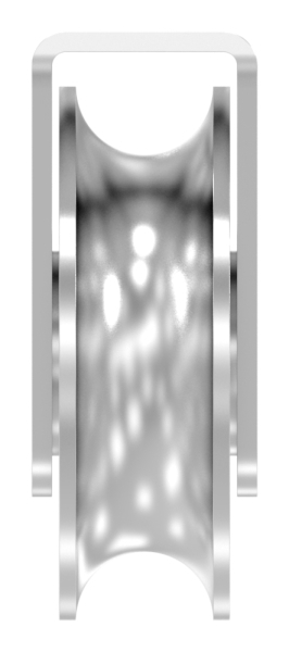 Schiebetorrolle Edelstahl V4A Ø 80 mm Rundrille Ø 20 mm mit 2 Kugellager-88-11342-80.V4A