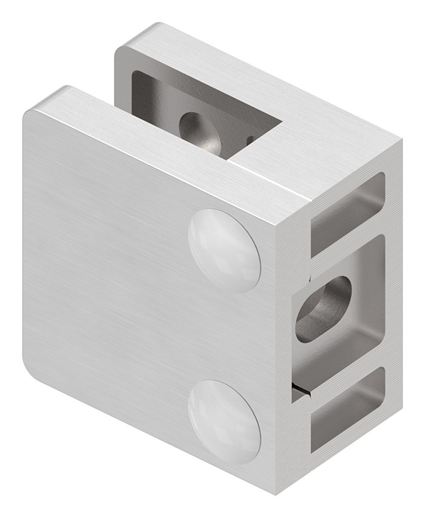 Glasklemme 30x30x18 mmØ 33-7 mm- fuer 8-76 mm VSG Glas-10-MODELL22-3.8