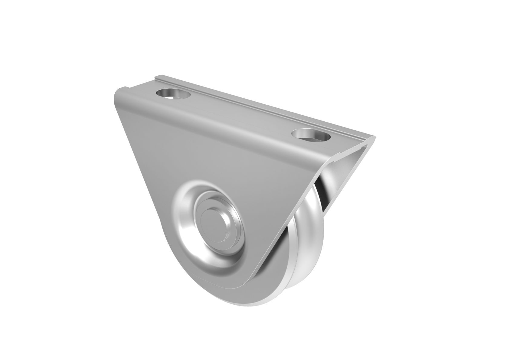 Schiebetorrolle Stahl verzinkt  78 mm mit U-Rille und Auensttzplatte 300 kg-89-11H31U80C-A.4