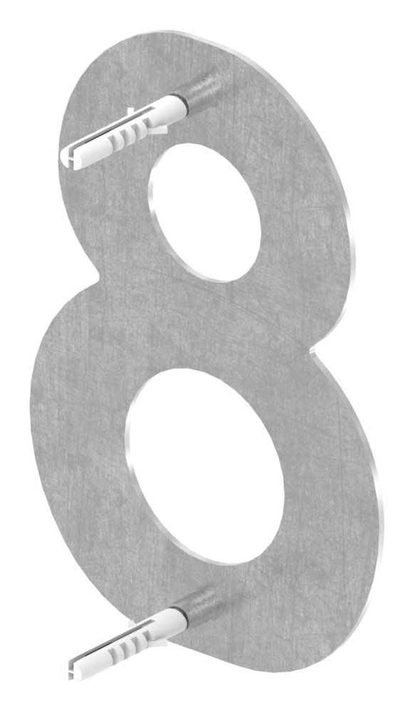 Hausnummer 8 - klein - Masse- 110 mm x 150 mm - V2A-11-8058.4