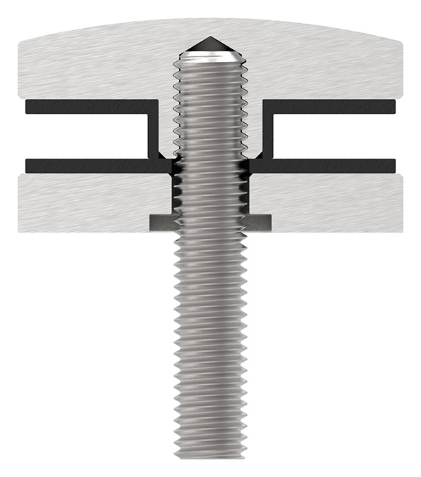 Glaspunkthalter Ø 52 mm- V4A- Anschluss- Flach-10-5100.1