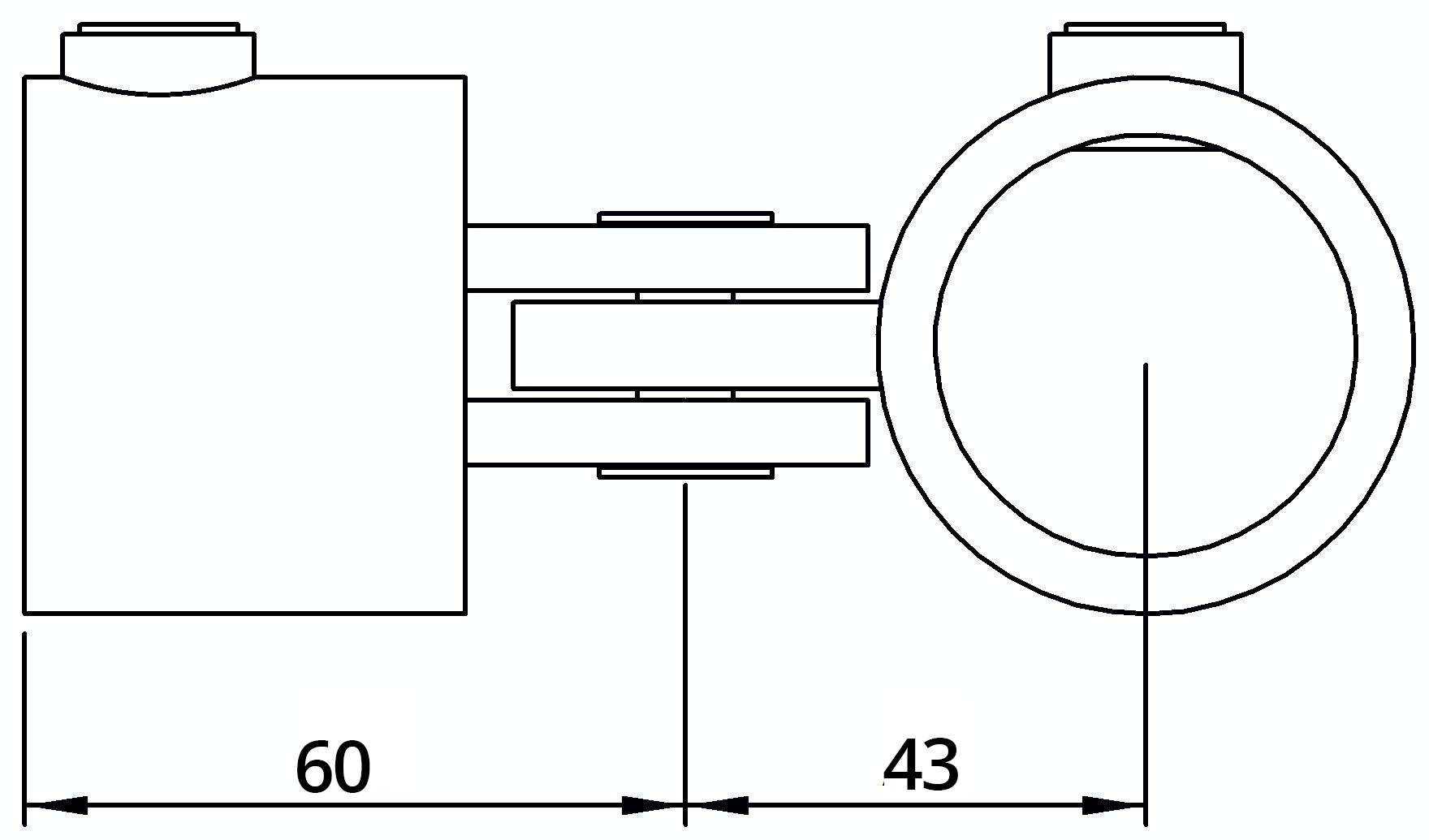 Rohrverbinder - Gelenkstueck einfach - 173B34 - 33-7 mm - 1- - Feuerverzinkt u. Elektrogalvanisiert-173B34
