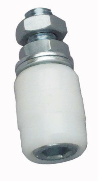 Fhrungsrolle Nylon wei  32 mm- Gewinde M12- Stahl verzinkt-89-11H0432W-A.4