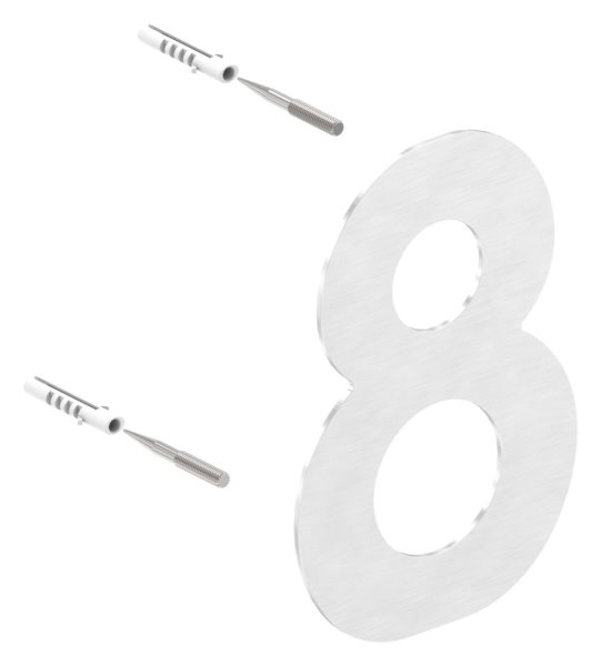 Hausnummer 8 - klein - Masse- 110 mm x 150 mm - V2A-11-8058.4
