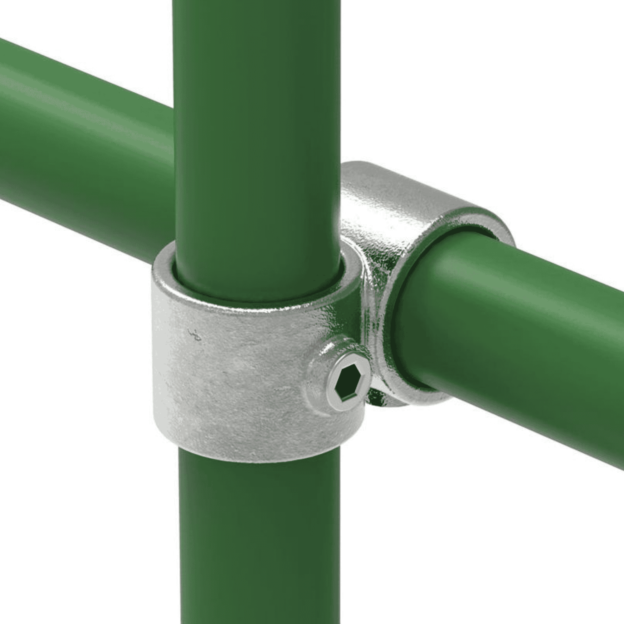 Rohrverbinder - Kreuzstueck vorgesetzt 90° - 161A27 - 26-9 mm - 3-4- - Feuerverzinkt u. Elektrogalvanisiert-161A27