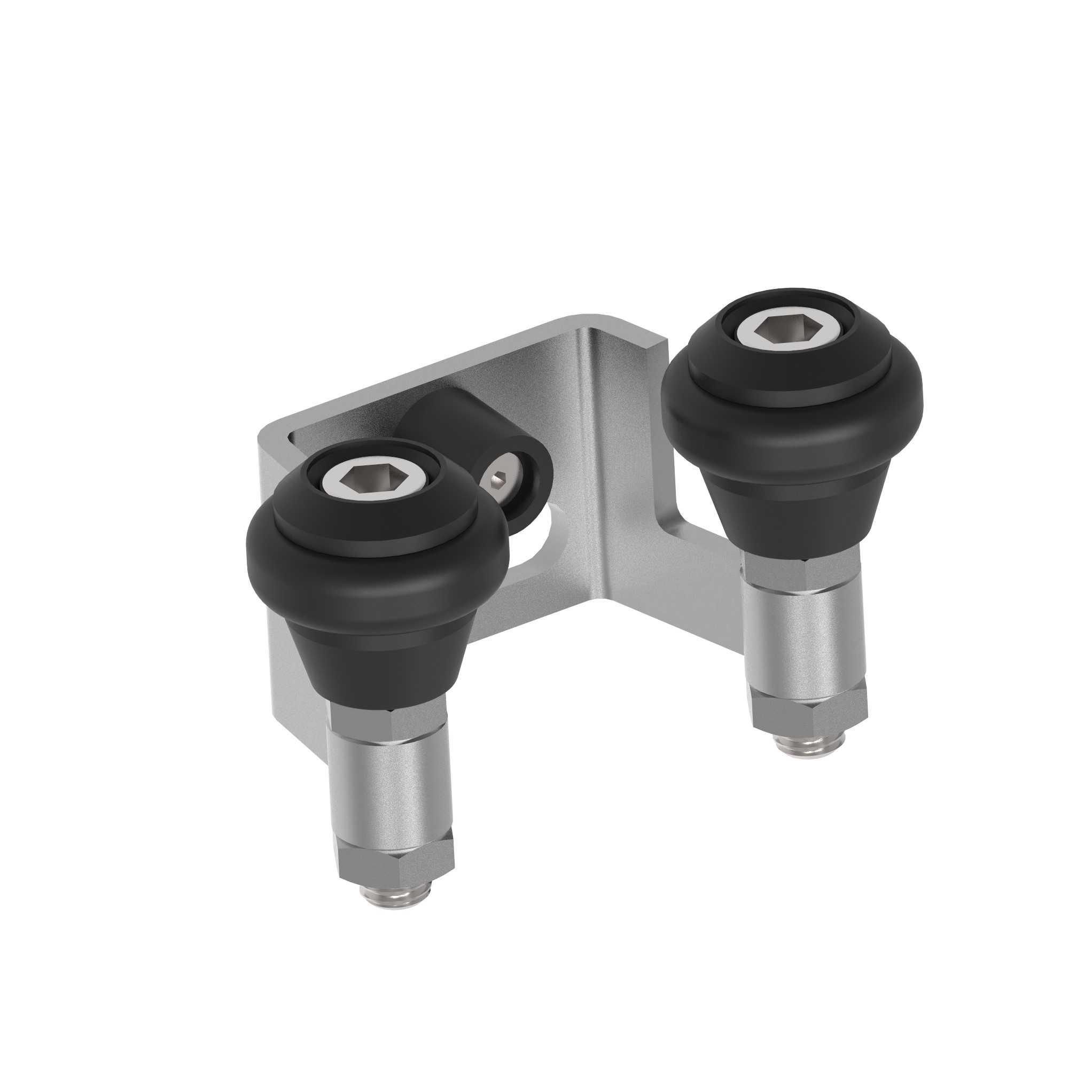Schiebetorfhrung Stahl verzinkt fr 40 mm Profil mit Gummrollen-89-11H3740P-A.4