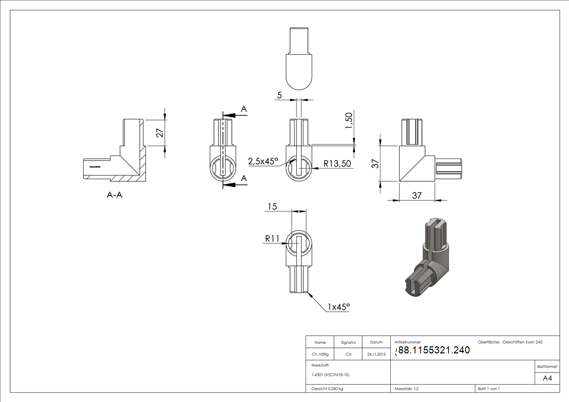 Eckverbinder fuer Klemmprofil 27 x 1-5 mm-88-1155321.240