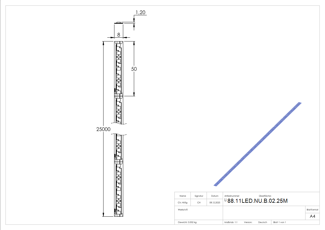 LED Band 25 000mm- Schutzart IP00- warmweiss 2700K-88-11LED-NU-B-02.25M
