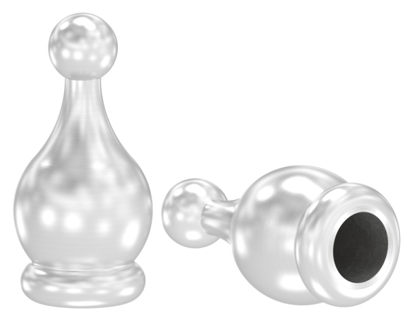 Zierspitze 50x24 mm zum Kleben fuer Rundstaebe V2A-11-5150.4