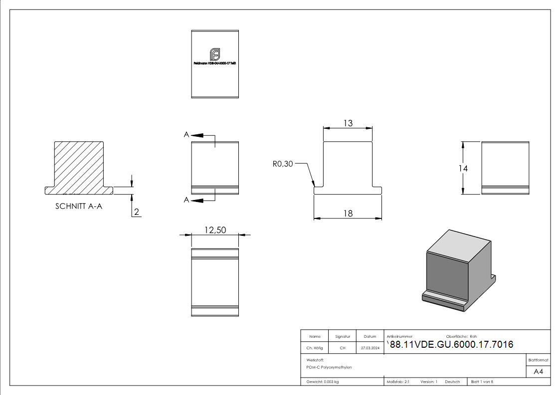 Montage-Set Glas 17-52mm eleganza canopy- fuer L- 6-000m-88-11VDE-GU-6000-17.7016
