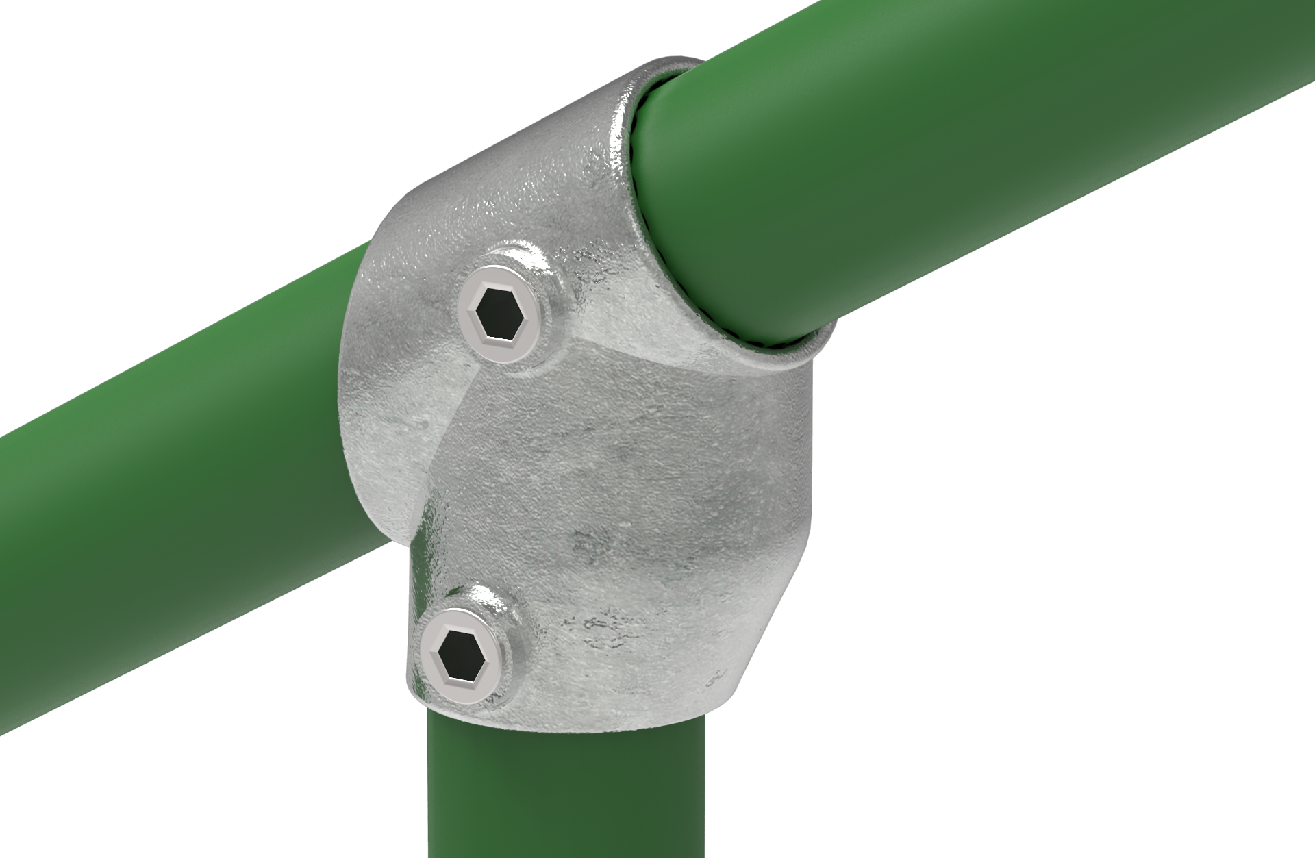 Rohrverbinder - T-Stueck kurz 30-60° - 129D48 - 48-3 mm - 1 1-2- - Feuerverzinkt u. Elektrogalvanisiert-129D48