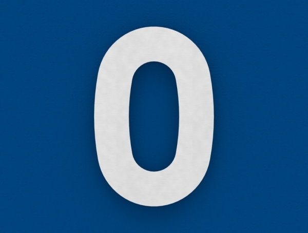 Hausnummer 0 - gross - Masse- 200 mm x 300 mm - V2A-11-8064.4