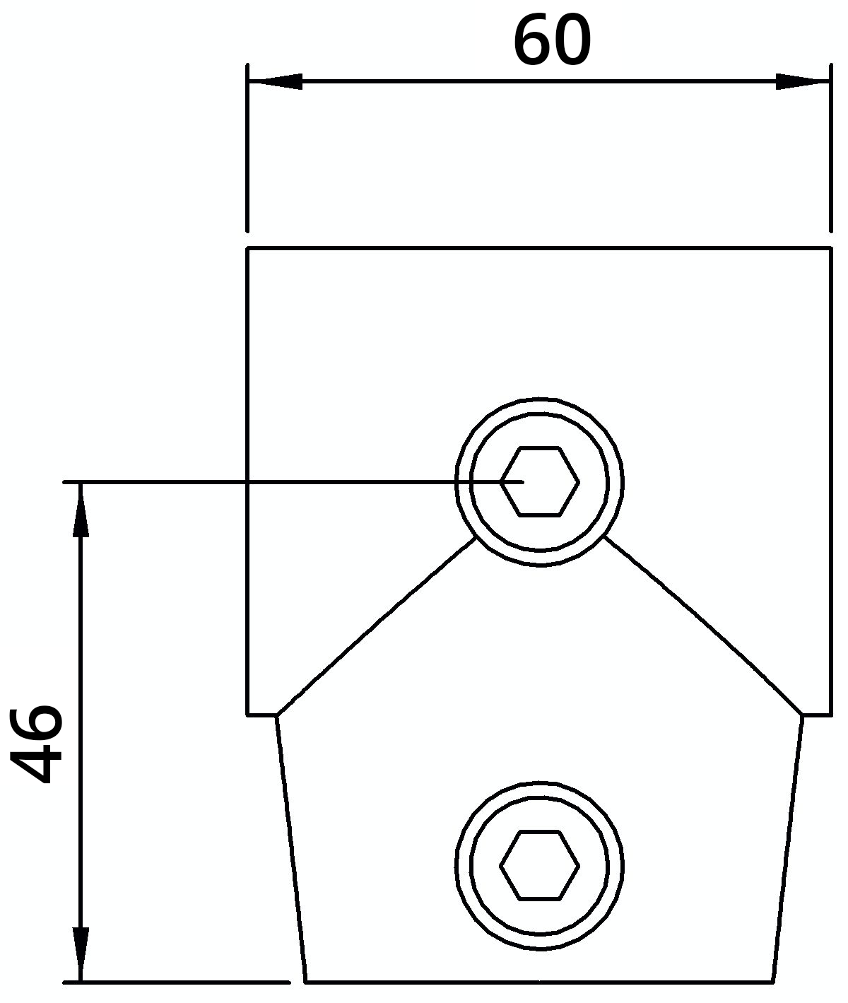 Rohrverbinder - T-Stueck kurz verstellbar 0-11° - 153B34 - 33-7 mm - 1- - Feuerverzinkt u. Elektrogalvanisiert-153B34