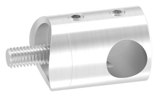 Querstabhalter V2A Edelstahl – Anschluss 42-4 mm fuer Rundstaebe 12 mm mit Sackloch Abschluss rechts inkl- Schrauben-11-1031.4