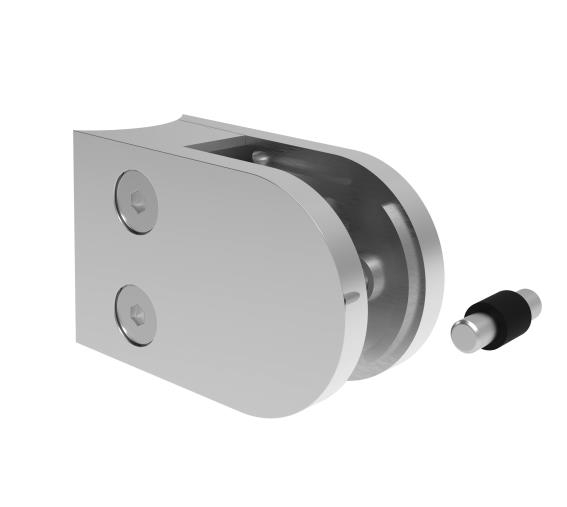 Glasklemme Edelstahl AISI 316 fuer Pfosten D42-4 Glas 8-10-76 mm Glanz-89-11A142200042L-A.4
