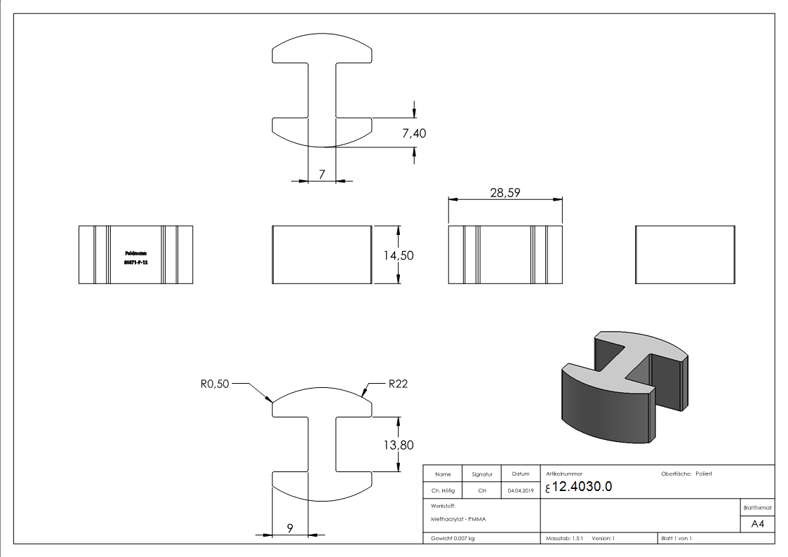 Glasausrichter - fuer Glas- 12-76-13-52 mm - PMMA Kunststoff-12-4030.0