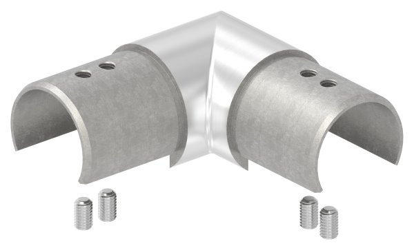 Verlaufsecke 90° - horizontal - fuer Nutrohr Ø 42-4 mm - V2A-12-2318.4