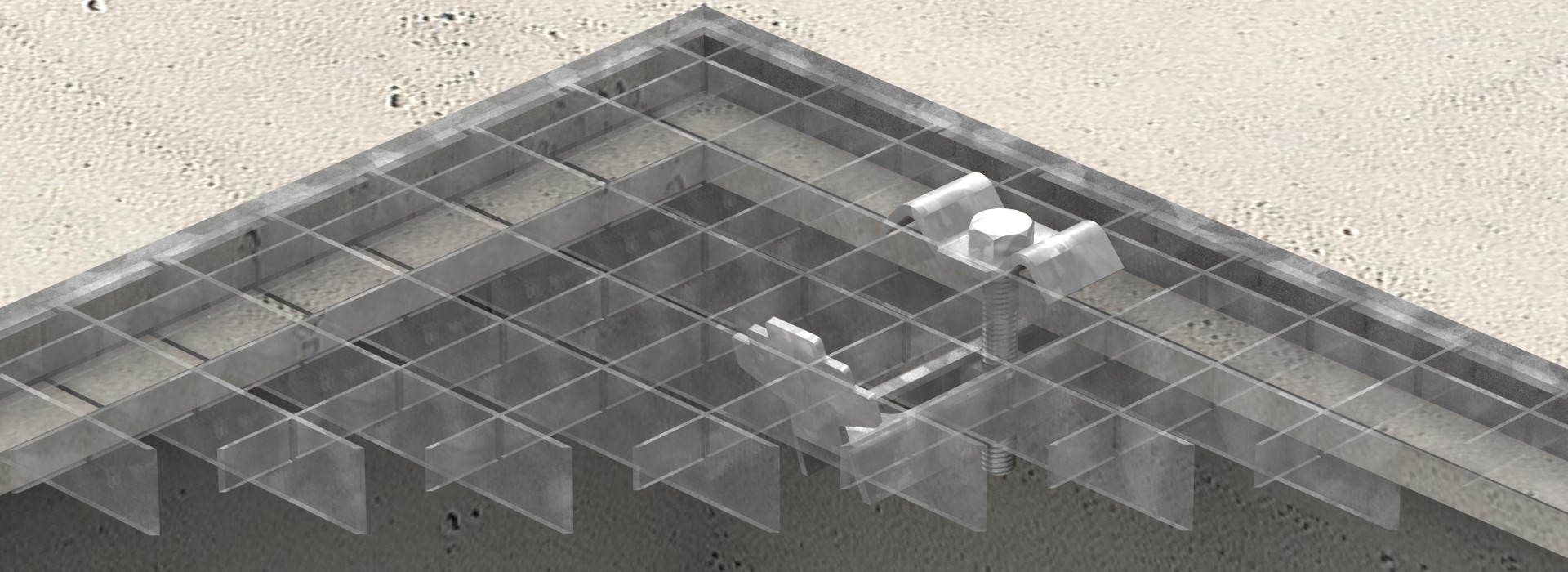 Gitterrost-Klemme Rosthoehe 30mm MW- -30 mm - 30 mm-  S235JR - ST37 – feuerverzinkt-26-KLEMME01.7