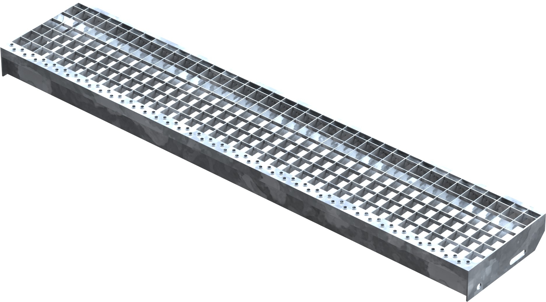 Gitterroststufe Treppenstufe Masse- 1200x240 mm 30-30 mm S235JR -St37-2- im Vollbad feuerverzinkt-40-1202430.7