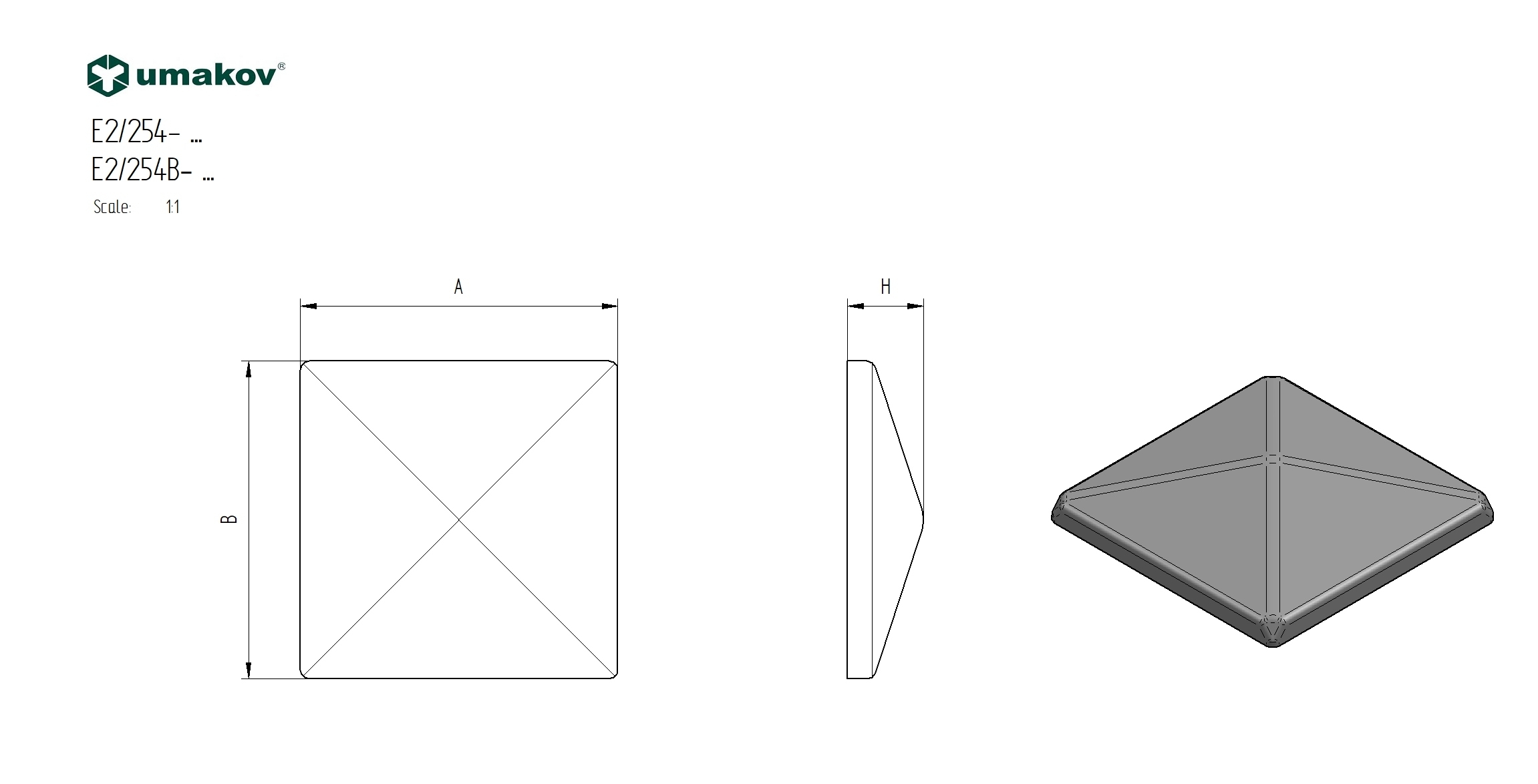 Pfostendeckel 40x40 mm verzinkt aus Stahl- 1-2 mm Materialstaerke-89-11E225440X40ZN-A.4