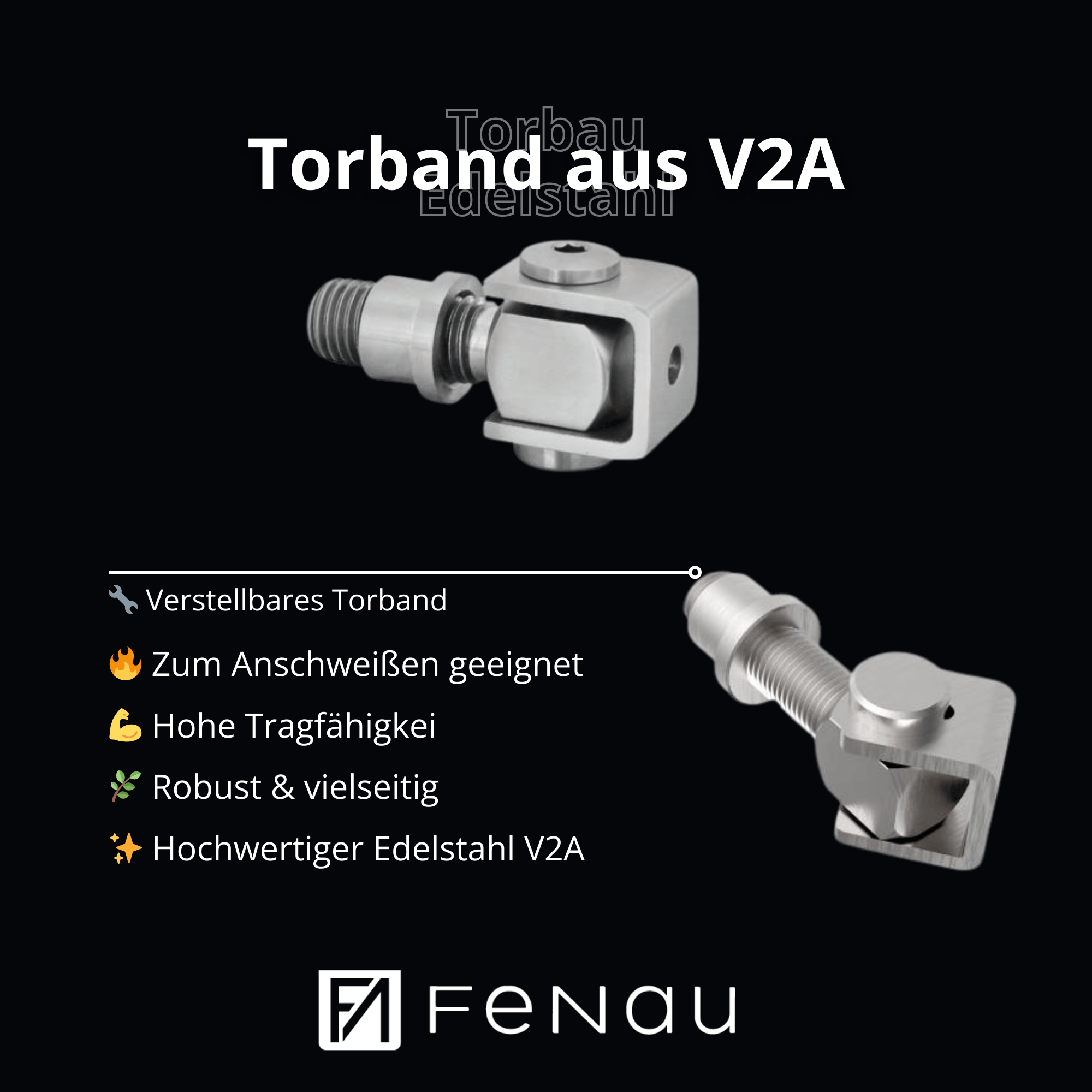 Torband M12 Edelstahl V2A verstellbar zum Anschweissen - rostfrei - langlebig-11-3580-A.4