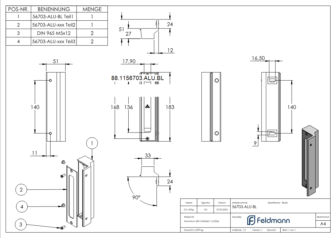 Anschlag fuer Gittertorschloss GTS 2- blank-88-1156703-ALU.BL