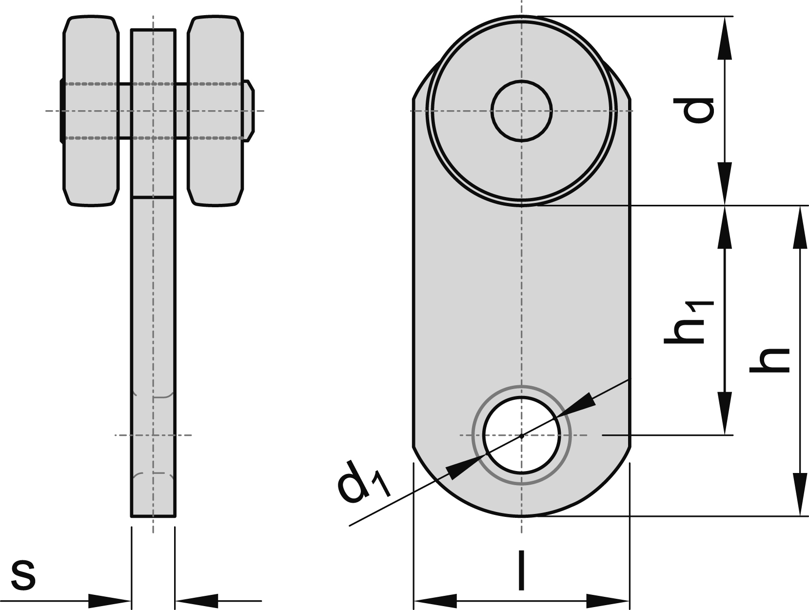 Einfachrolle zum Einhaengen lang Groesse 0 MEA 10332810-60-0167.7