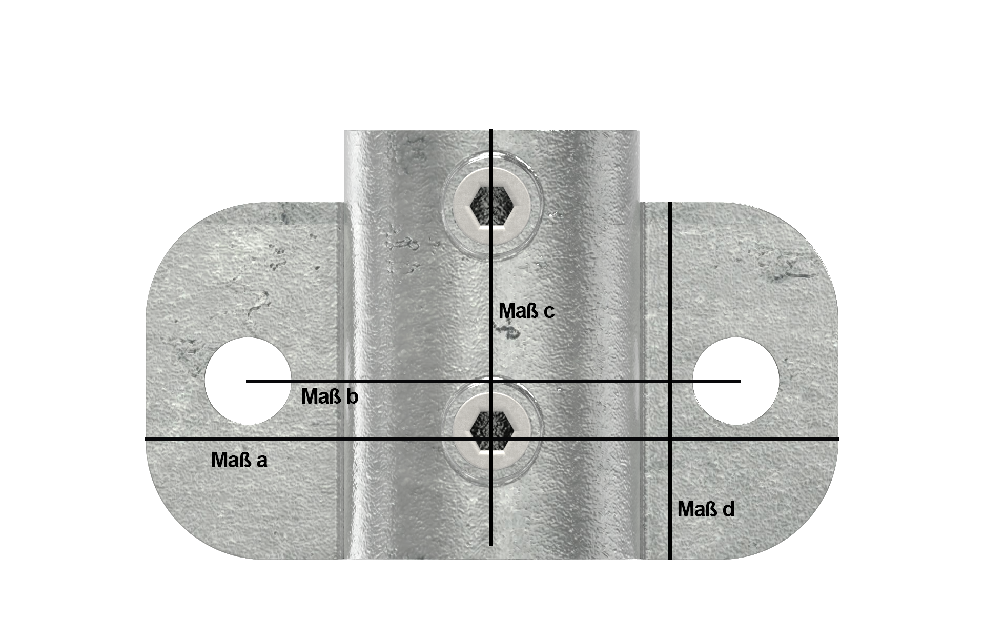 Rohrverbinder - Wandhalterung fuer seitliche Befestigung - 246 - 33-7 mm - 48-3 mm - 1- - 1 1-2- - Feuerverzinkt u. Elektrogalvanisiert-246