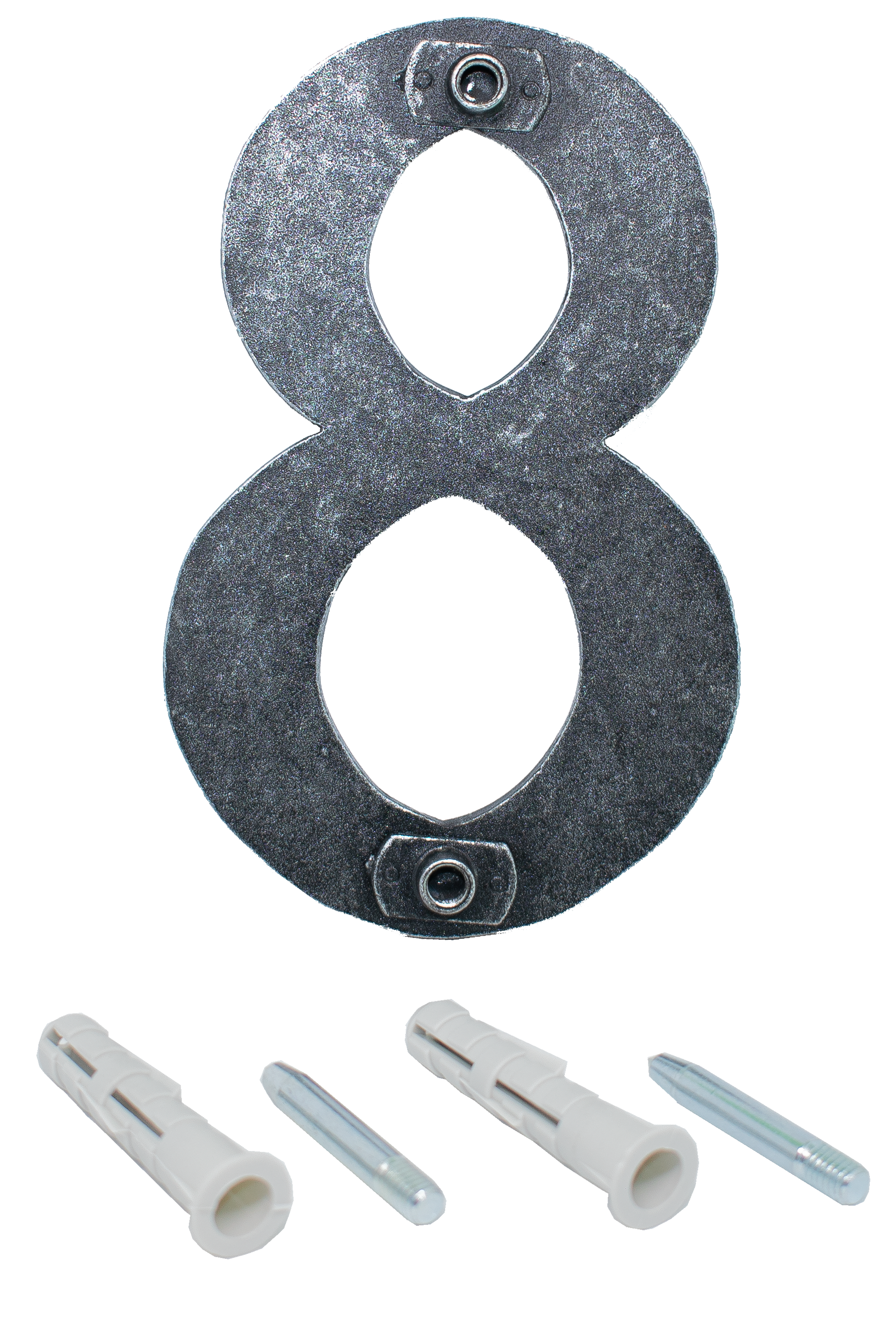 Hausnummer 8 - Abmessung 12x8 cm - Material 4 mm gehaemmert - Stahl -Roh- S235JR-30-3118.8