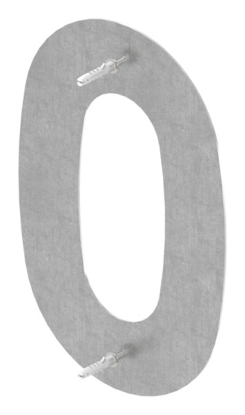 Hausnummer 0 - gross - Masse- 200 mm x 300 mm - V2A-11-8064.4