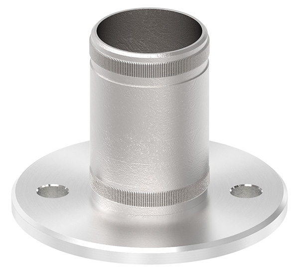 Wand- und Bodenanker mit Raendelung  Masse-  Ø 100x6mm fuer Ø 48-3x2-5 mm - V2A-11-3034.4